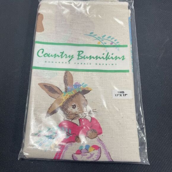 VTG 1997 Avon NIP Set Of 7 2 Packs Country Bunnikins Easter Fabric Napkins 17” - Picture 8 of 9
